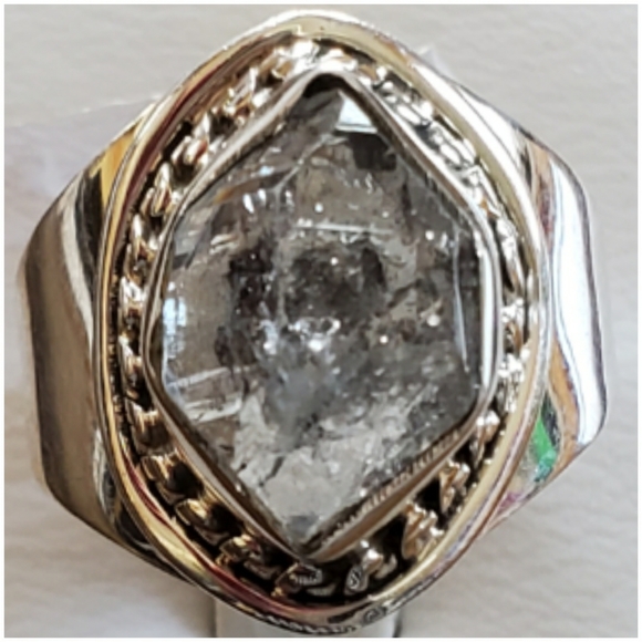 Jewelry - HUGE Genuine Herkimer Diamond Ring Size 7.5
